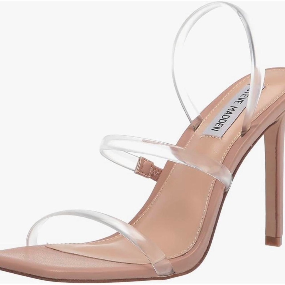 Steve Madden Clear Strappy Healed Sandal Size 6